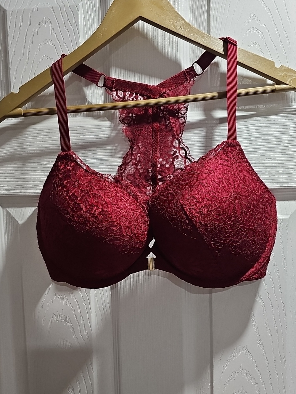 Auden Burgundy Lace Racerback Push-Up Bra
